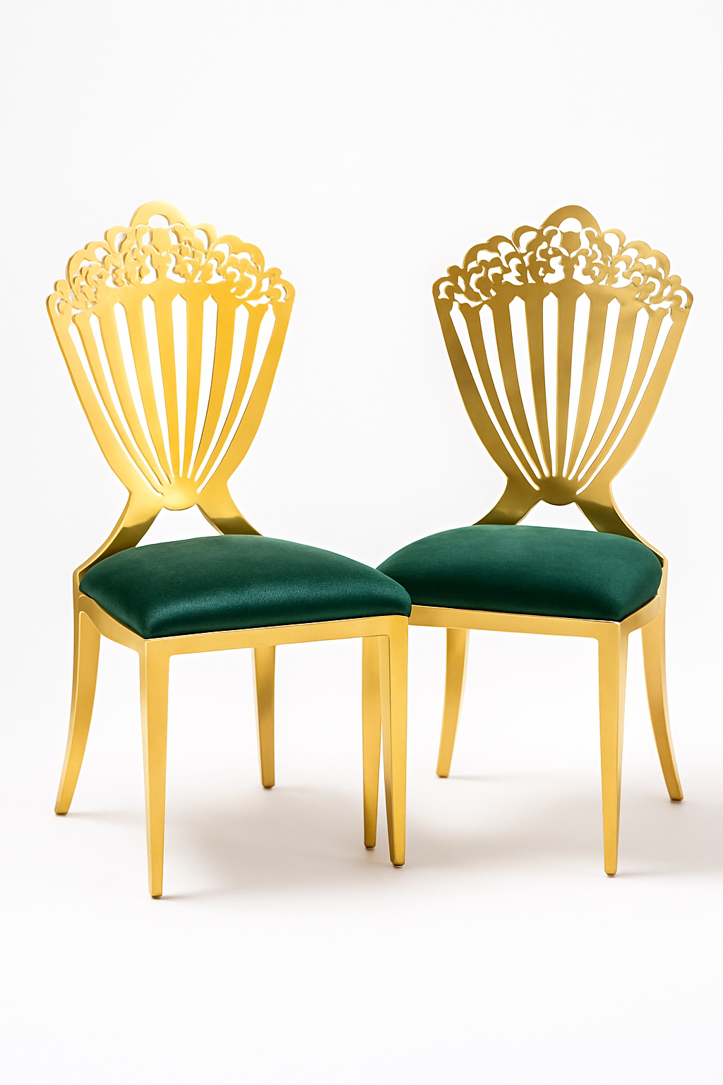 Luxury Crown Back Chair with White PU Cushion - Image 4