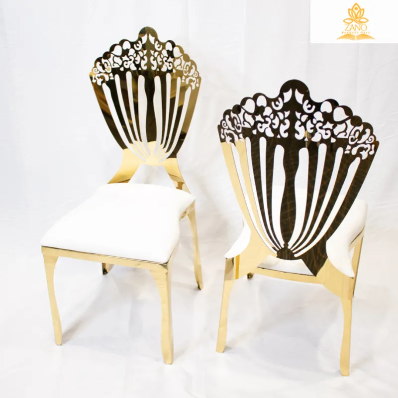 Luxury Crown Back Chair with White PU Cushion