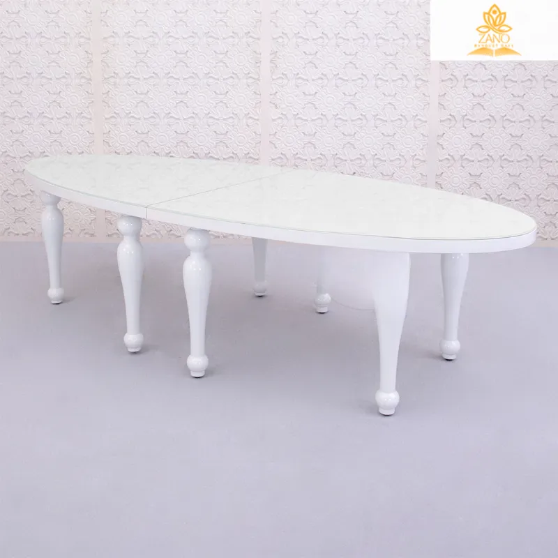 White Oval table with Bubble Leg and Mirror Top - Image 3