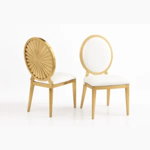 Sunburst Luxury Chair with White PU Cushion