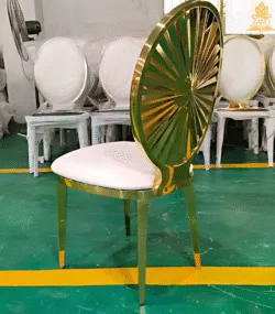 Sunburst Luxury Chair with White PU Cushion - Image 2