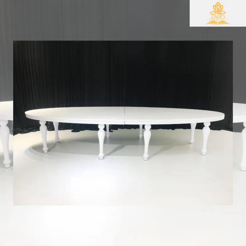 White Oval table with Bubble Leg and Mirror Top - Image 2