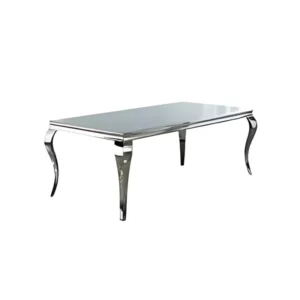 Silver Luxury Mirror Dining Rectangular Table