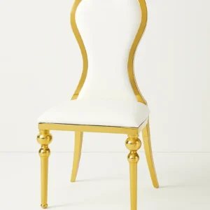 Luxury Regal Back Dining Chair with White PU Cushion