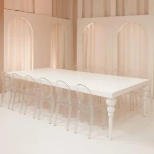 Luxury Rectangular banquet table with Gloss Top