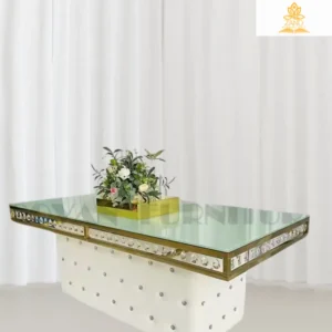 Imperial Gold & Crystal Chandelier Dining Table