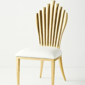 Luxury Pipe-Back Stainless Steel Chair with White PU Cushion