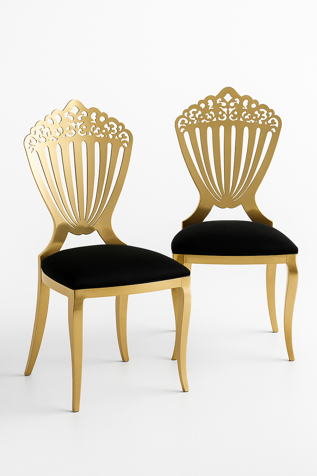 Luxury Crown Back Chair with White PU Cushion - Image 2