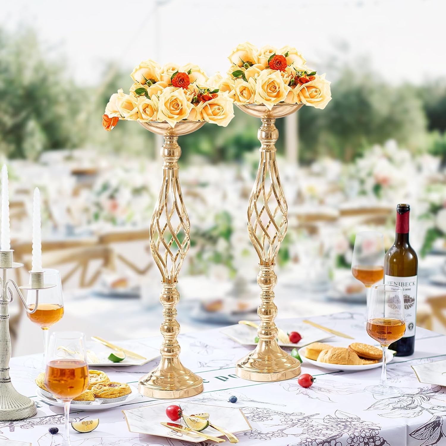 Gold Lattice Floral Centerpiece. - Image 3