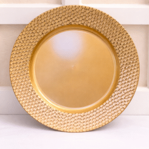Gold Honeycomb Design Charger Plate, 13-In.