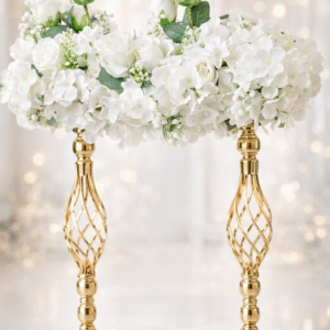 Gold Lattice Floral Centerpiece.